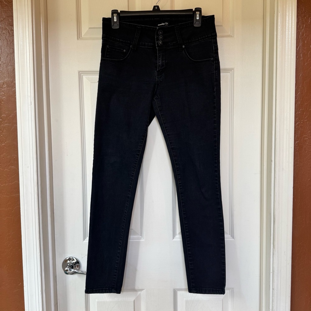 Monkey Ride Jeans Women’s Juniors 11 Skinny Stretch Mid-rise Denim Black